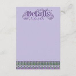 Art Nouveau Elegant Lilac Thistle Border Vertical エンクロージャーカード