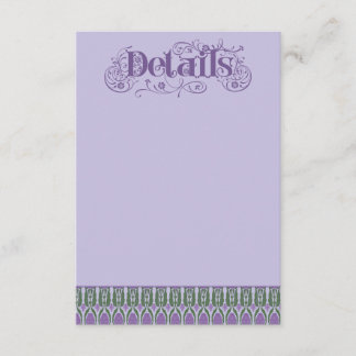Art Nouveau Elegant Lilac Thistle Border Vertical エンクロージャーカード