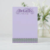 Art Nouveau Elegant Lilac Thistle Border Vertical エンクロージャーカード (スタンド正面)