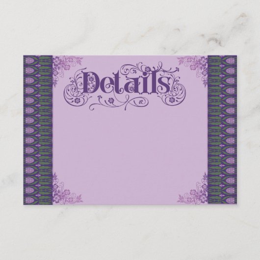 Art Nouveau Elegant Purple Thistle Border エンクロージャーカード (正面)