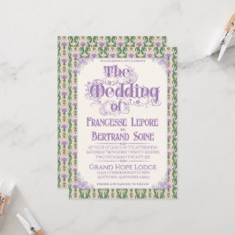 Art Nouveau Elegant Thistle Butter Yellow 招待状