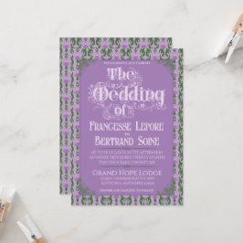 Art Nouveau Elegant Thistle Royal Lavender 招待状