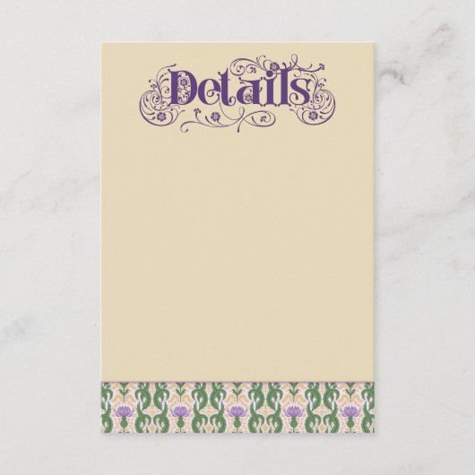 Art Nouveau Elegant Thistle Vintage Yellow エンクロージャーカード (正面)