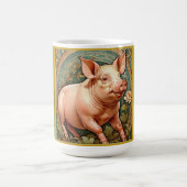Art Nouveau Farmhouse Pig Mug コーヒーマグカップ (中央)