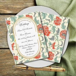 Art Nouveau Floral Calligraphy Invitation 招待状