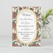 Art Nouveau Floral Calligraphy Invitation 招待状 (スタンド正面)