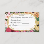 Art Nouveau Floral Calligraphy RSVP Card  エンクロージャーカード (正面)