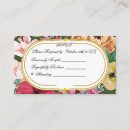 Art Nouveau Floral Calligraphy RSVP Card  エンクロージャーカード