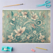 Art Nouveau Floral Decoupage Tissue Paper 薄葉紙 (クラフト)