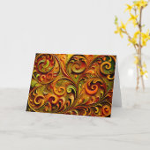 Art Nouveau floral design  カード (黄色い花)