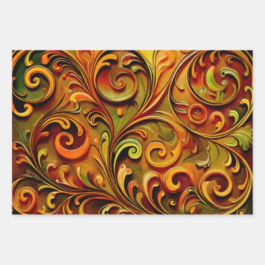 Art Nouveau floral design  ラッピングペーパーシート (正面)