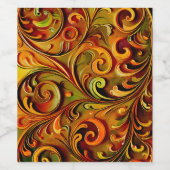 Art Nouveau floral design  ワインラベル (シングルラベル)