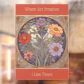 Art Nouveau Floral Fall Spring Where Art Breathes  ウィンドウサイン (シート2)