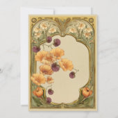 Art Nouveau Floral Frame Wedding Invitation 招待状 (裏面)