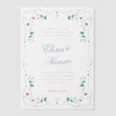 Art Nouveau Floral Frame Wedding Vellum Overlay ベラム紙招待状 (正面)