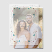 Art Nouveau Floral Frame Wedding Vellum Overlay ベラム紙招待状 (オフセット (カップル))