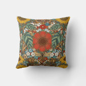 Art Nouveau Floral Garden – Sunflowers, Bee クッション (裏面)