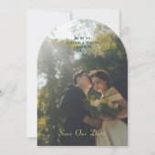 Art Nouveau Floral Lily Save The Date Announcement 招待状 (正面)