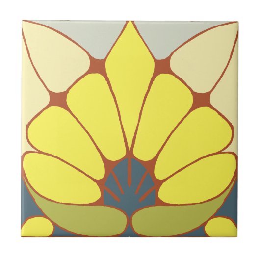 Art Nouveau Floral Pattern Frieze タイル (正面)