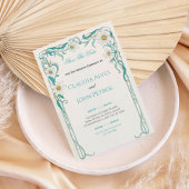 Art Nouveau Floral Save the Date Invitation 招待状