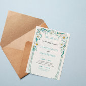 Art Nouveau Floral Save the Date Invitation 招待状