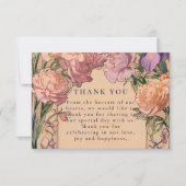 Art Nouveau Floral Wedding サンキューカード (正面)