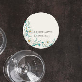 Art Nouveau Floral Wedding Coaster ラウンドペーパーコースター