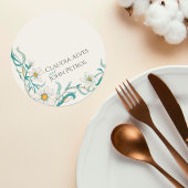 Art Nouveau Floral Wedding Coaster ラウンドペーパーコースター