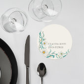 Art Nouveau Floral Wedding Coaster ラウンドペーパーコースター