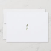 Art Nouveau Floral Wedding Green and Pink セーブザデート (裏面)