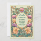 Art Nouveau Floral Wedding Invitation 招待状 (正面)