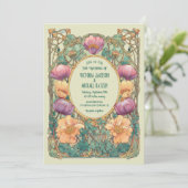 Art Nouveau Floral Wedding Invitation 招待状 (スタンド正面)