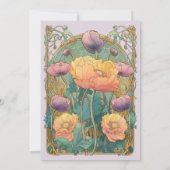 Art Nouveau Floral Wedding Invitation 招待状 (裏面)