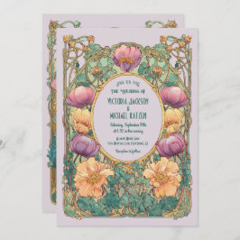 Art Nouveau Floral Wedding Invitation 招待状