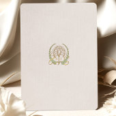 Art Nouveau Floral Wedding Table Number 招待状