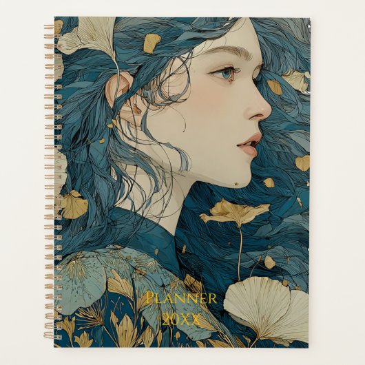Art Nouveau Floral Woman Planner  プランナー手帳 (正面)