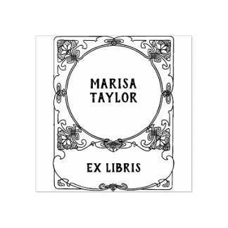 Art nouveau frame ex libris ラバースタンプ