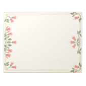 Art Nouveau Fuchsia Floral Border Notepad ノートパッド (正面)