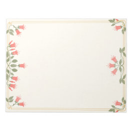 Art Nouveau Fuchsia Floral Border Notepad ノートパッド
