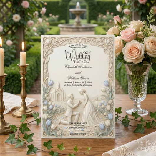 Art Nouveau Garden Proposal Traditional Wedding   招待状