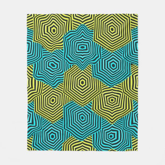 Art Nouveau Geometric Pattern  フリースブランケット (正面)