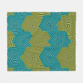 Art Nouveau Geometric Pattern  フリースブランケット (正面(横))