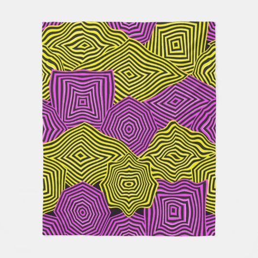 Art Nouveau Geometric Pattern  フリースブランケット (正面)