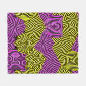 Art Nouveau Geometric Pattern  フリースブランケット (正面(横))