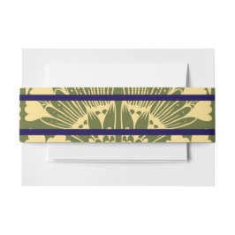 Art Nouveau Gold Green Botanical Invitation 招待状ベリーバンド