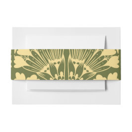 Art Nouveau Gold Green Botanical Invitation 招待状ベリーバンド