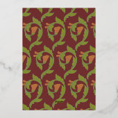 Art Nouveau Gold Green Botanical Invitation 箔招待状 (裏面)