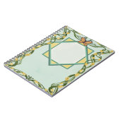 Art Nouveau Golden Mimosa Spiral Notebook ノートブック (左側)