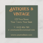 Art Nouveau Green Cream スクエア名刺 (正面)