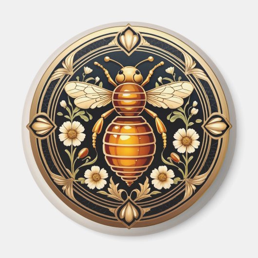 Art Nouveau Honey Bee マグネット (正面)